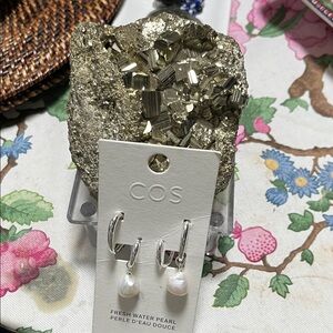 COS Silver Freshwater Pearl Earrings